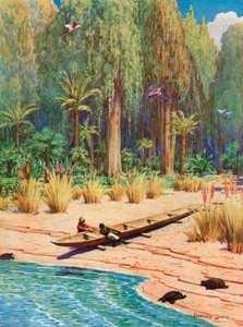 Ilustrace pro Robinsona Crusoe od Howard Davie