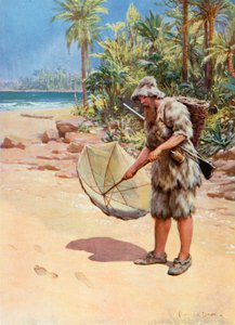 Ilustrace pro Robinsona Crusoe od Howard Davie