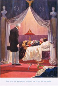 Vévoda z Wellingtonu na návštěvě podobizny Napoleona, ilustrace z 