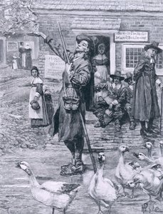 Quaker Exhorter v Nové Anglii, ilustrace z 