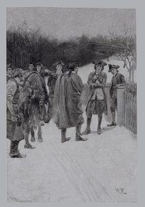 Paul Revere Bringing News to Sullivan, vyryto F.H. Wellingtonem, ilustrace z 