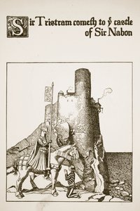 Sir Tristram přichází na hrad sira Nabona, ilustrace z "Příběhu mistrů kulatého stolu". od Howard Pyle