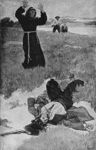 Atentát na La Salle, ilustrace z „La Salle a objevení Velkého západu“ od Francise Parkmana od Howard Pyle