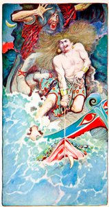The Fishing of Thor and Hymir, z Folk Legends of the Sea, Harpers Magazine, 1902 od Howard Pyle