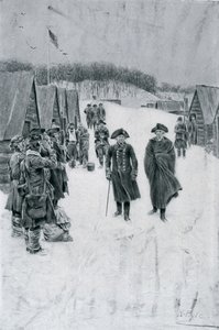 Washington a Steuben v Valley Forge, ilustrace z 