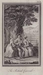 The Poetical Coxcomb (rytina) od Hubert (after) Gravelot