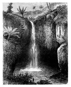 Pád řeky, Tondano, Indonésie, 19. století.