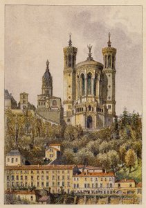 Notre-Dame De Fourvieres, Lyon (barevná litografie)