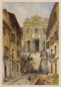 Notre-Dame De France, Au Puy (barevná litografie) od Hubert Clerget