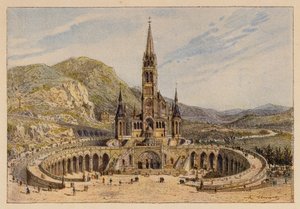 Notre-Dame De Lourdes (barevná litografie) od Hubert Clerget