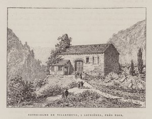 Notre-Dame De Villeneuve, A Lourieres, Pres Foix (rytina) od Hubert Clerget