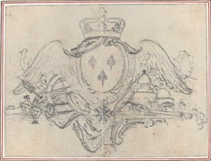 Paže francouzského krále s křídly a vědeckými nástroji od Hubert Francois Gravelot