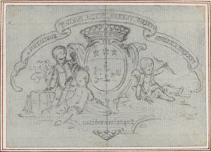 Erb se třemi putti od Hubert Francois Gravelot