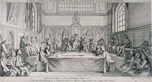 Setkání v Guildhall Council Chamber, City of London, 1750. od Hubert Francois Gravelot