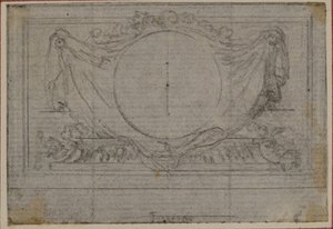 Studie pro En Tête Vignette v Tacitově díle "Tiberius aneb Prvních šest knih letopisů", kniha V od Hubert Francois Gravelot