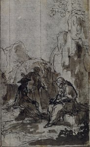 Studie k vinětě v díle abbého Dinouarta "Vie du Venerable don Juan de Palafox", str. 391. od Hubert Francois Gravelot
