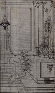 Studie k vinětě v knize abbého Dinouarta "Vie du Venerable don Juan de Palafox", str. 256. od Hubert Francois Gravelot