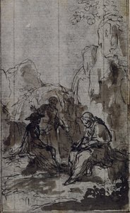 Studie k vinětě v díle abbého Dinouarta "Vie du Venerable don Juan de Palafox", str. 391. od Hubert Francois Gravelot