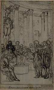 Studie k ilustraci v Tacitově díle "Tiberius aneb Šest prvních knih letopisů", kniha V, svazek 3, 1. studie od Hubert Francois Gravelot