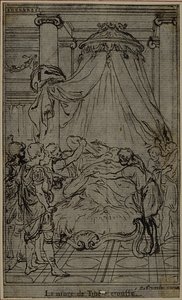 Studie k ilustraci v Tacitově díle "Tiberius aneb Prvních šest knih letopisů", kniha VI, svazek 3, závěrečná studie od Hubert Francois Gravelot