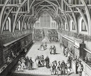 Westminster Hall, První den funkčního období, Satirická báseň, 1797 vyrytý C. Mosley od Hubert Francois Gravelot