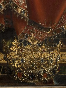 Detail Boha Otce, z Gentského oltáře (olej na desce)