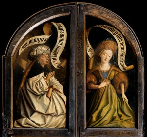 Erythraean Sibyla a Kumaean Sibyla, z vnější strany levého křídla Gentského oltáře od Hubert & Jan van (1390 1441) Eyck