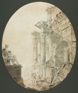 Konstantinův oblouk se sochou Nerona od Hubert Robert