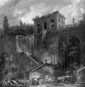 Výstup do Farnéských zahrad na Palatinu od Hubert Robert
