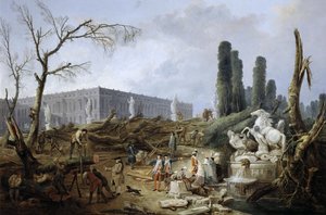 Bosquet z Apollónových lázní od Hubert Robert