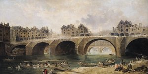 Demolice domů na mostě Notre-Dame, c.1786 od Hubert Robert