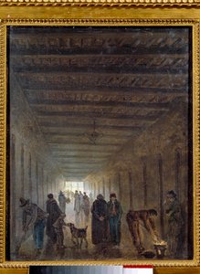 Francouzská revoluce: “” Chodby věznice Saint Lazare v roce 1793”” Obraz Huberta Roberta (1733-1808) 1793 Ne. 0,4x0,32m. Paříž, Carnavalet Museum od Hubert Robert