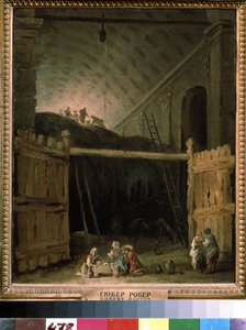 Senník v bazilice. Obraz Huberta Roberta (1733-1808), olej na plátně, cca 1790, francouzské umění. Státní muzeum výtvarných umění A. Puškina, Moskva. od Hubert Robert