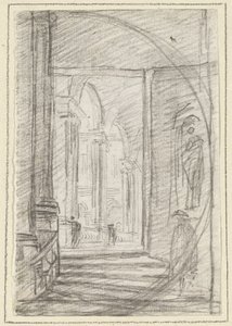 Interiér římského paláce od Hubert Robert