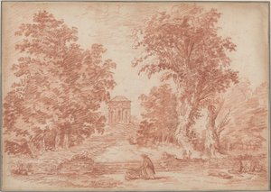 Italský park s tempiettem od Hubert Robert