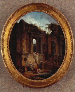 Krajina s ruinami (olej na plátně) od Hubert Robert