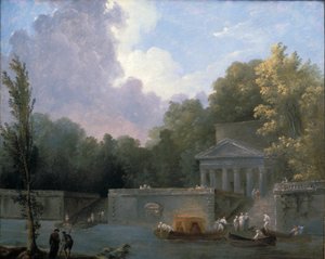 Scéna v parku od Hubert Robert