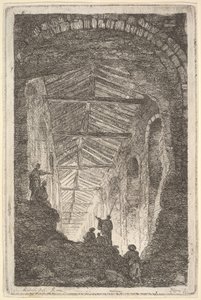 Deska 10: The Ancient Gallery: velká krytá galerie, světlo vstupující ze zadní části..., ca. 1763-64. od Hubert Robert