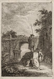 Osmá deska z večerů v Římě, 1763-64 od Hubert Robert