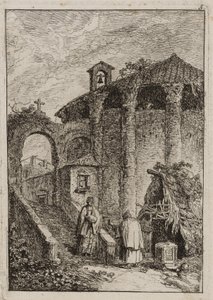 Pátá deska z Večerů v Římě od Hubert Robert