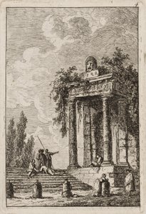 Deska čtyři z večerů v Římě, 1763-64 od Hubert Robert