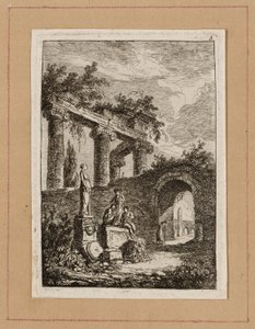 Třetí deska z večerů v Římě od Hubert Robert