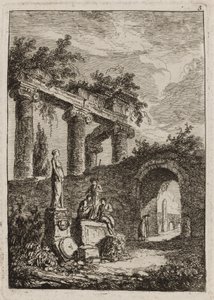 Třetí deska z večerů v Římě od Hubert Robert