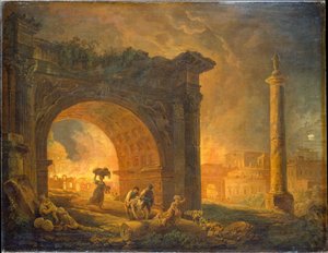 Římské ruiny od Hubert Robert