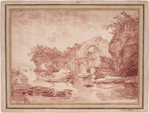 Ruiny u moře poblíž Neapole: „Scola di Virgilio“ od Hubert Robert