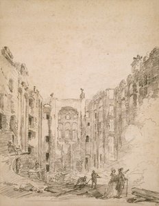 Ruiny opery po požáru v roce 1781 od Hubert Robert