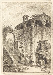 Starověký chrám od Hubert Robert