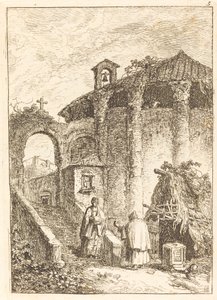 Starověký chrám od Hubert Robert