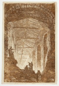 Antická galerie, desátý talíř z knihy Les Soirées de Rome od Hubert Robert