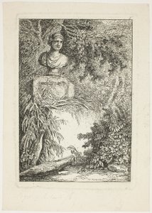 Busta, druhá deska z Večerů v Římě od Hubert Robert